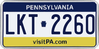 PA license plate LKT2260