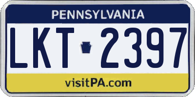 PA license plate LKT2397