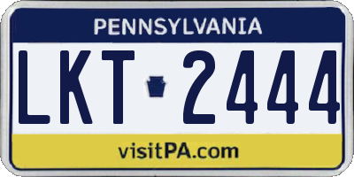 PA license plate LKT2444