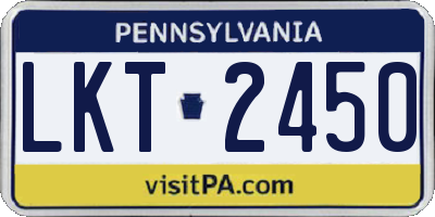 PA license plate LKT2450
