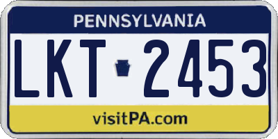 PA license plate LKT2453