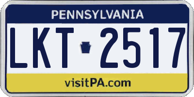 PA license plate LKT2517