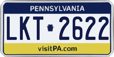 PA license plate LKT2622