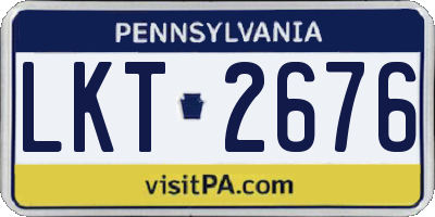 PA license plate LKT2676