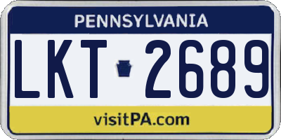 PA license plate LKT2689
