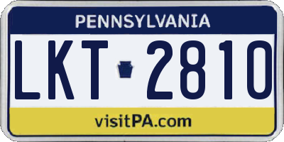 PA license plate LKT2810