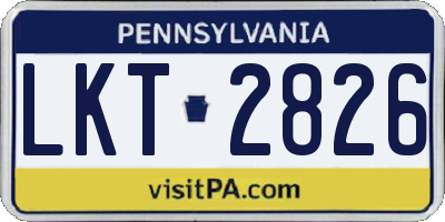 PA license plate LKT2826