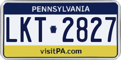 PA license plate LKT2827