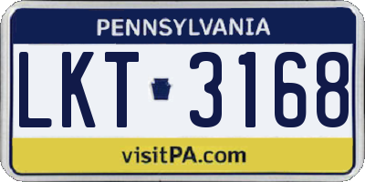 PA license plate LKT3168