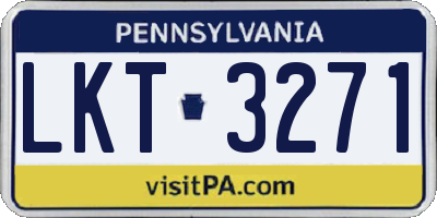 PA license plate LKT3271