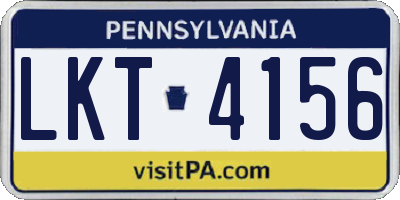 PA license plate LKT4156