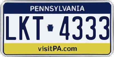 PA license plate LKT4333