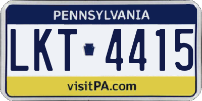 PA license plate LKT4415