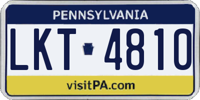 PA license plate LKT4810