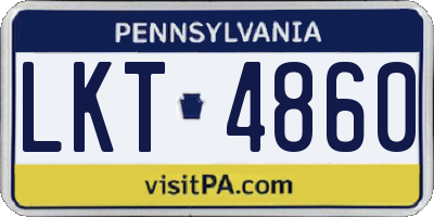 PA license plate LKT4860