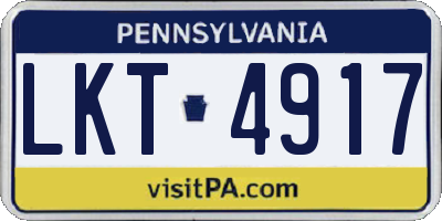 PA license plate LKT4917