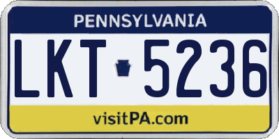 PA license plate LKT5236