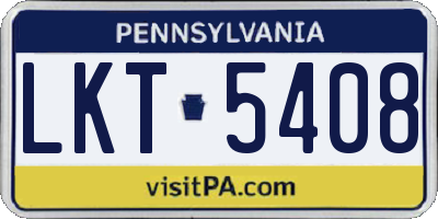 PA license plate LKT5408