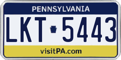 PA license plate LKT5443