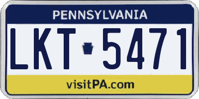 PA license plate LKT5471