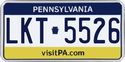 PA license plate LKT5526