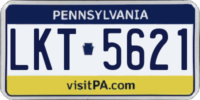 PA license plate LKT5621