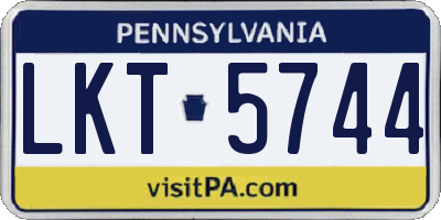 PA license plate LKT5744