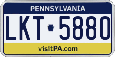 PA license plate LKT5880