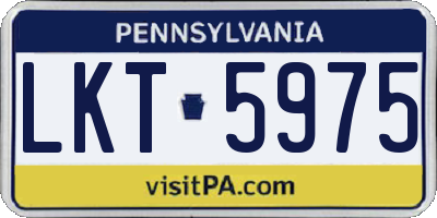 PA license plate LKT5975