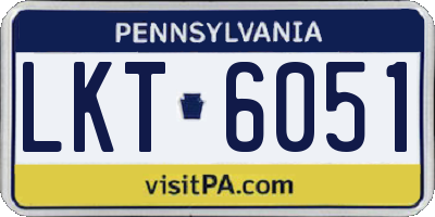 PA license plate LKT6051