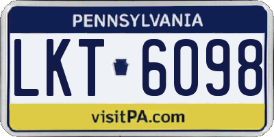 PA license plate LKT6098