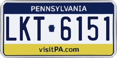 PA license plate LKT6151