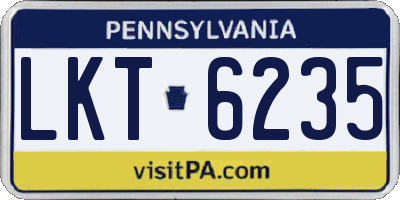 PA license plate LKT6235