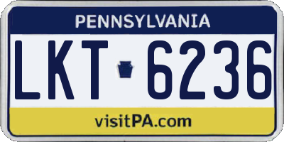 PA license plate LKT6236