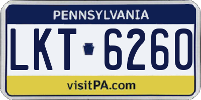 PA license plate LKT6260