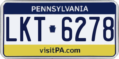 PA license plate LKT6278