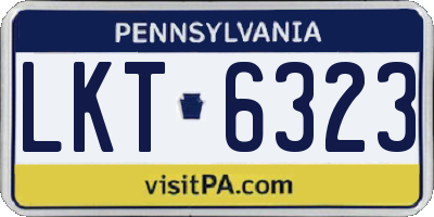 PA license plate LKT6323