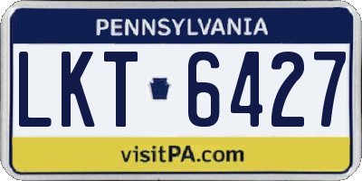 PA license plate LKT6427