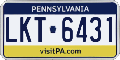 PA license plate LKT6431
