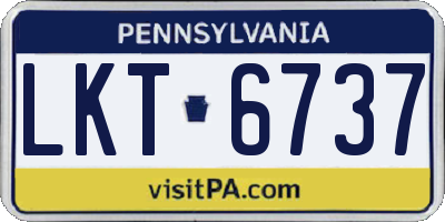 PA license plate LKT6737