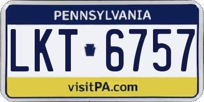 PA license plate LKT6757