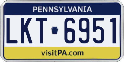 PA license plate LKT6951