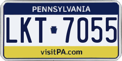 PA license plate LKT7055