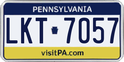 PA license plate LKT7057