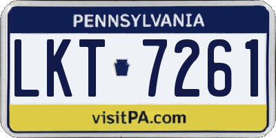 PA license plate LKT7261