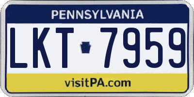 PA license plate LKT7959
