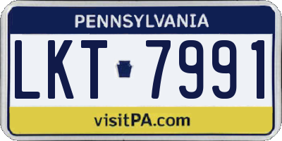 PA license plate LKT7991