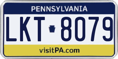PA license plate LKT8079