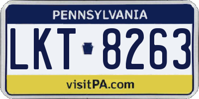 PA license plate LKT8263