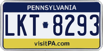 PA license plate LKT8293